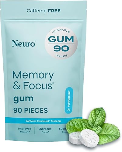 Miniatura 2 de Neuro Memory & Focus + Sleep & Recharge Set  Memory & Focus Gum (Peppermint, 90 piezas) + Melatonina 1mg Sleep & Recharge Mints (Mezcla de bayas,