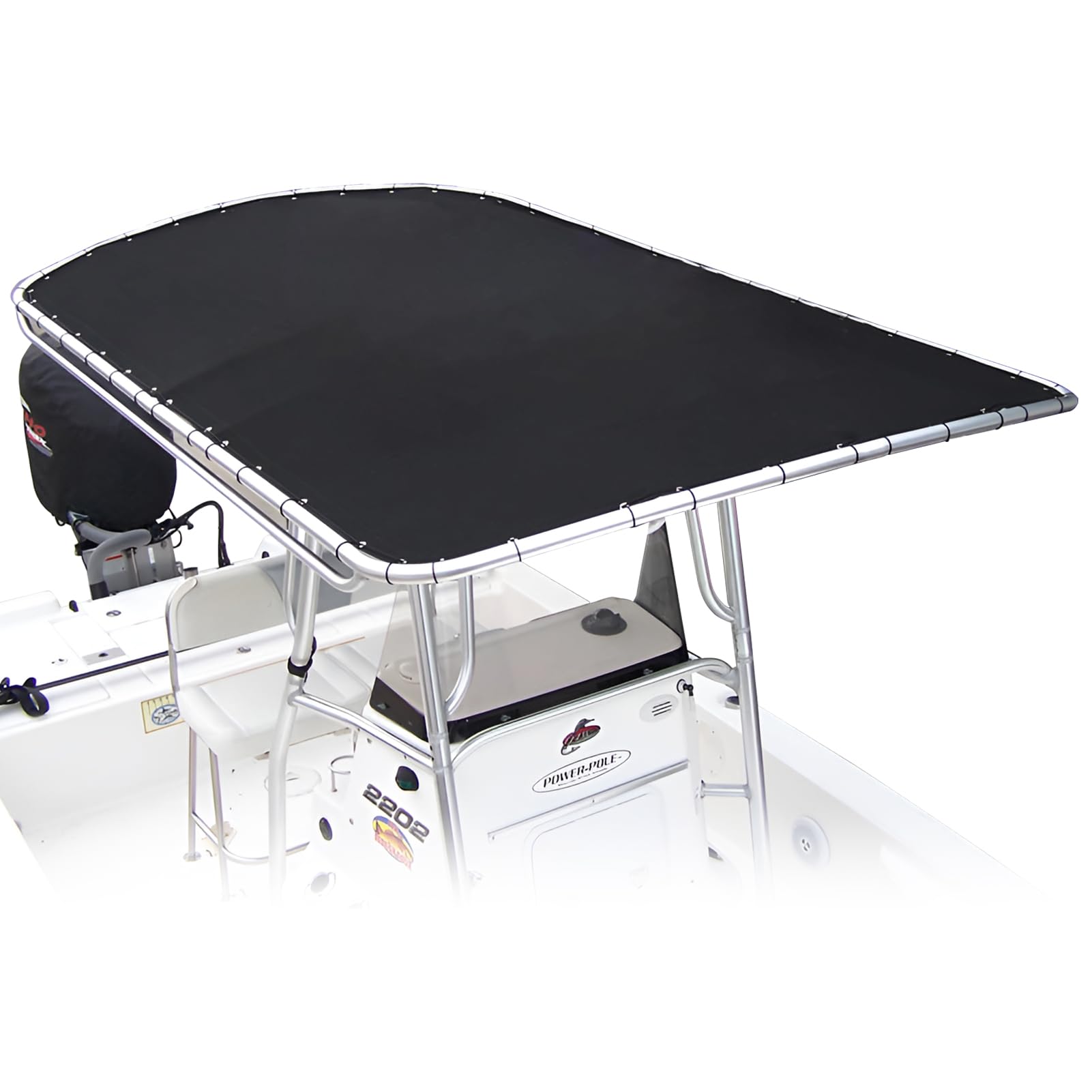 T top Replacement Canvas for Center Console Boat, Waterproof Heavy Duty 900D Oxford with Drawstring and Organizer Bag Black (109" x 72")