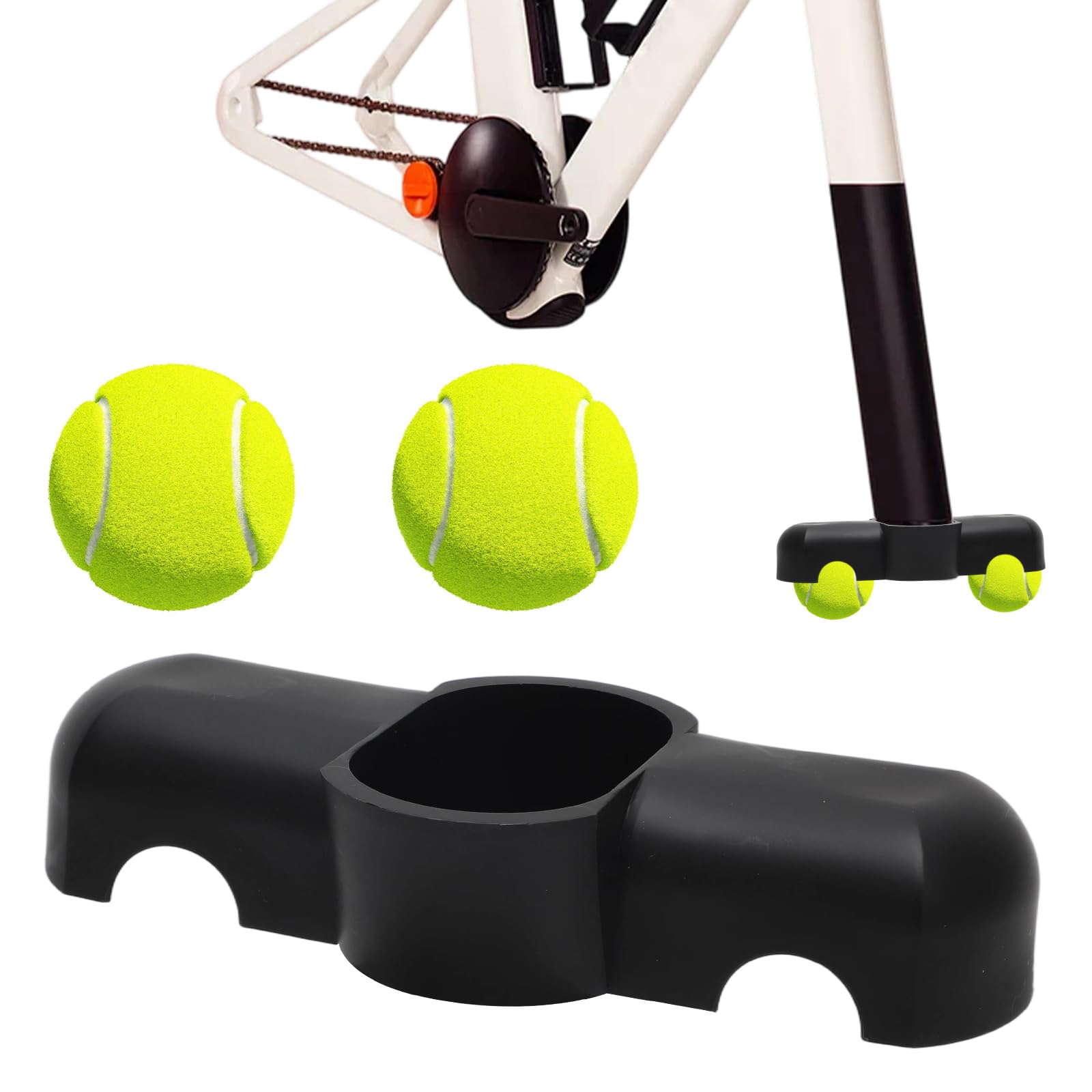 Umllpet 1 Stück Rocker Plate Feet, Indoor Cycling Snap Rocker Feet Adapter, Rollentrainer Fahrrad, Tragbarer Wippplatten Fahrradtrainer, für Intensive Trainingssitzungen, mit 2 Tennisbällen