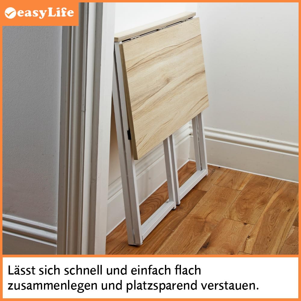 Easylife Klappbarer Schreibtisch, Lese-Laptoptisch und Klapptische für Heimarbeiten, mit Beinen, 80 x 45 x 74 cm (L x B x H)