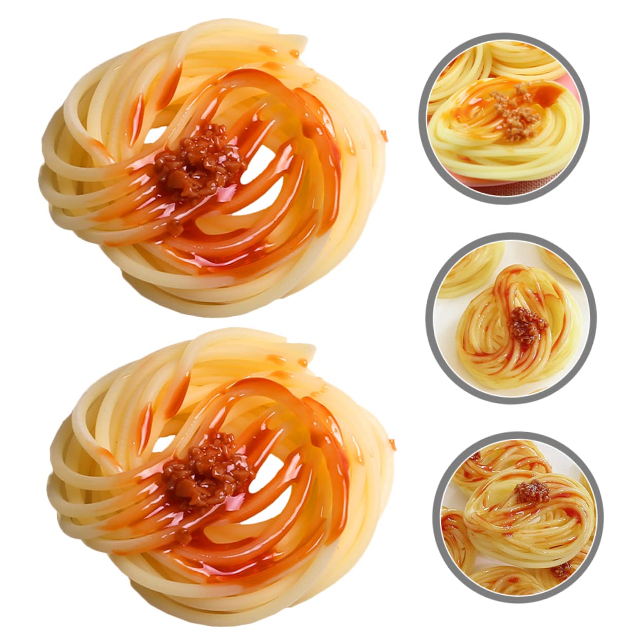 VICASKY 6pièces Modèle De Pâtes Spaghetti Factice Accessoires Décoratifs Réalistes Pour Affichage Et Photographie