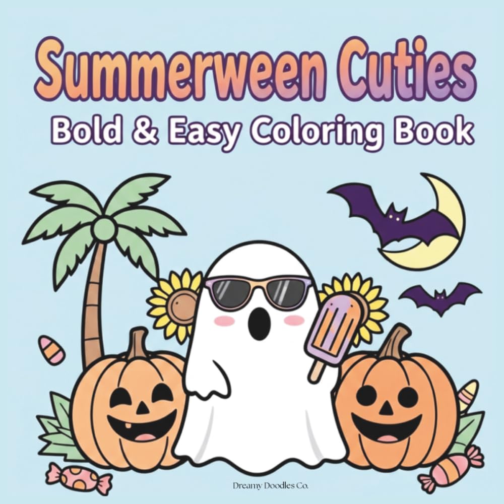 Summerween Cuties Bold & Easy Coloring Book