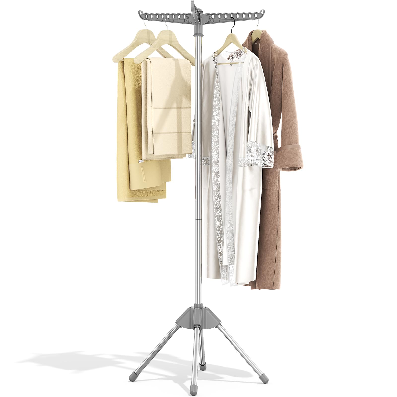KINGBOARD 360° Rotatable Clothes Airer Drying Rack with 3 Arms