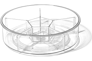 BINO 6-Compartment Clear Round Turntable Organizer
