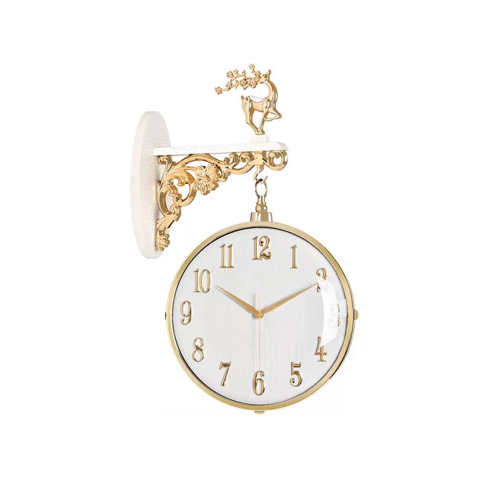 Horloge murale decorative salon et bureau double face ronde vintage