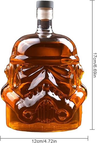 Miniatura 5 de Juego de decantador de whisky creativo con 2 vasos transparentes Stormtrooper botella de vino para vino, vodka, licor, whisky, regalos para hombres