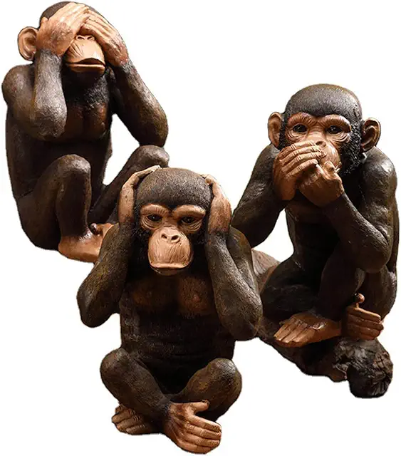 Three Wise Monkeys Figurine - Horen Zien Zwijgen Beeldjes - Resin Decoration