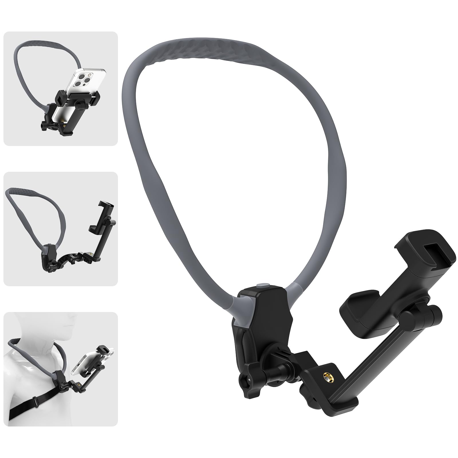 Neck Mount for Cell Phone,Back Strap, Hands Free POV/Vlog Chest Phone Holder for Recording, Compatible with iPhone Andriod