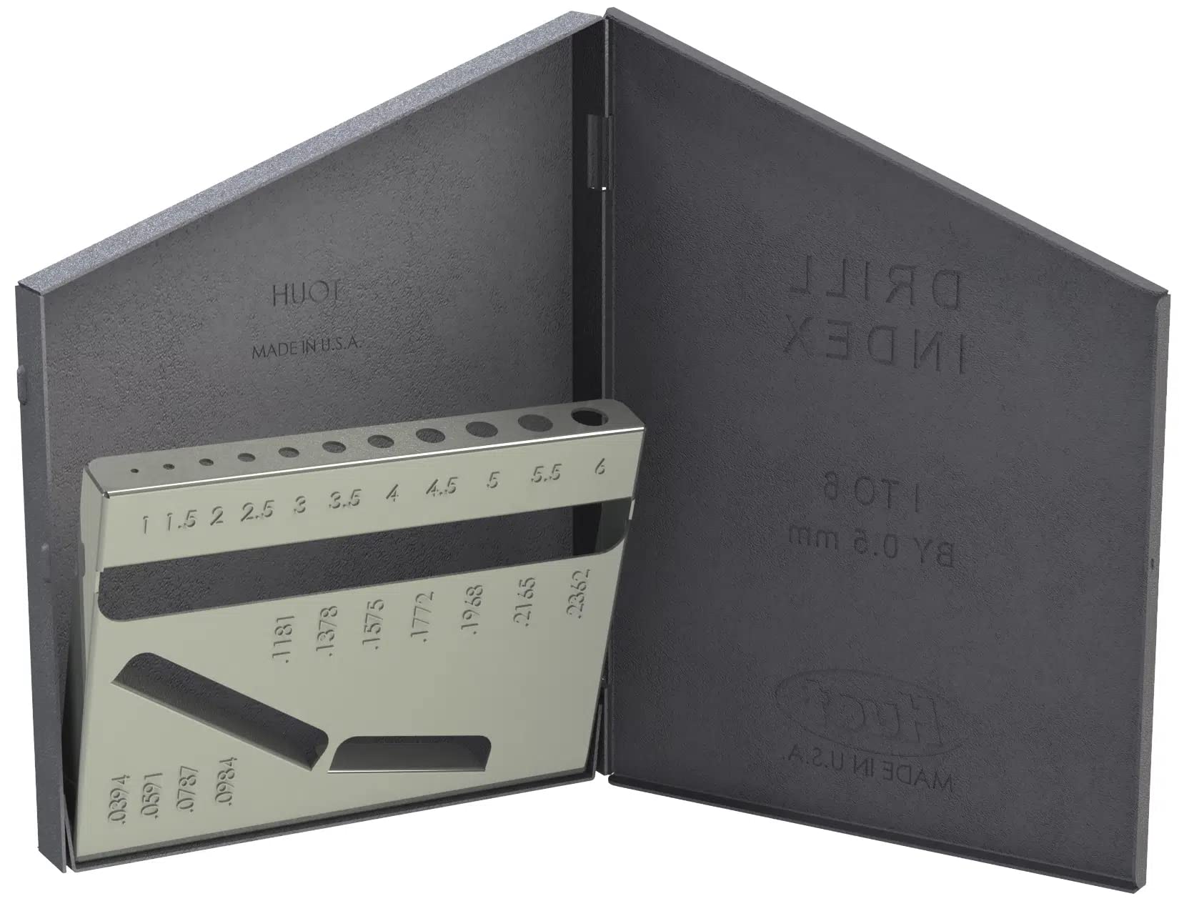 Drill America Drill Bit Index/Case, 1mm - 6mm by 0.5mm (11 Sizes), 11000