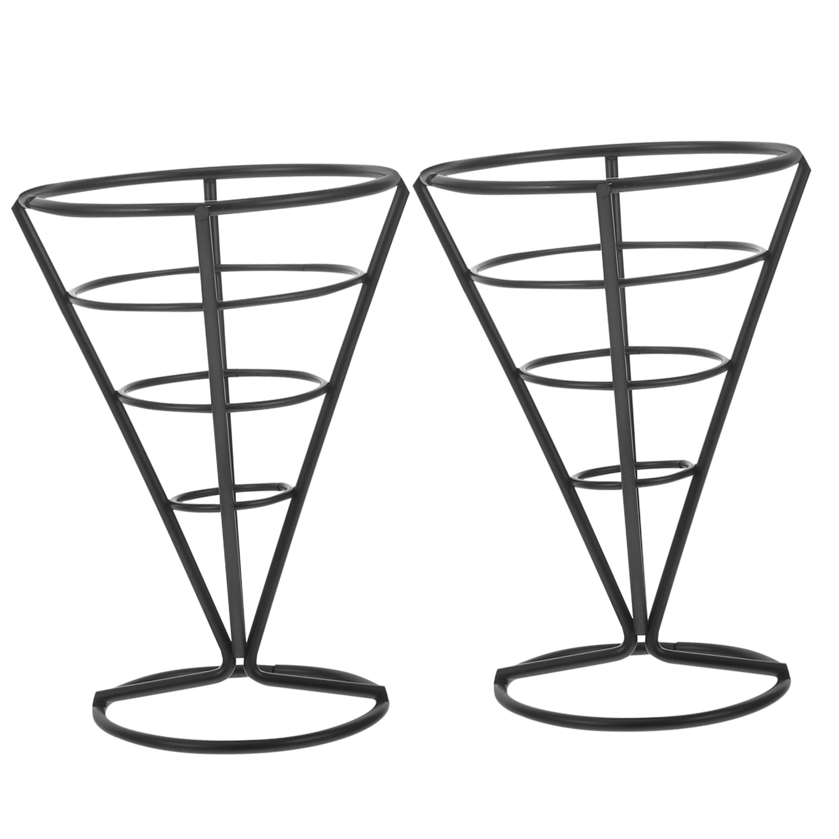OFFSCH 2pcs French Fry Cone Stand Metal Wire Snack Basket for Restaurant Appetizer Serving Rack Fries Chips Holder