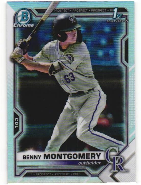 BENNY MONTGOMERY 2021 Bowman Chrome Draft 1st REFRACTOR PARALLEL Rookie Card RC #BDC84 Baseball Colorado Rockies