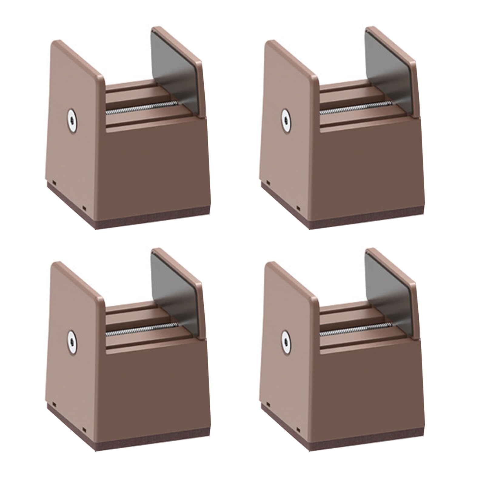 Shyyoulqe Widened Brown 10 To Of 4 Multipurpose 2Inch Bed Risers Furniture Lift Accessory For Sofa Table Chair Desk Use Bed Lifts Risers Set