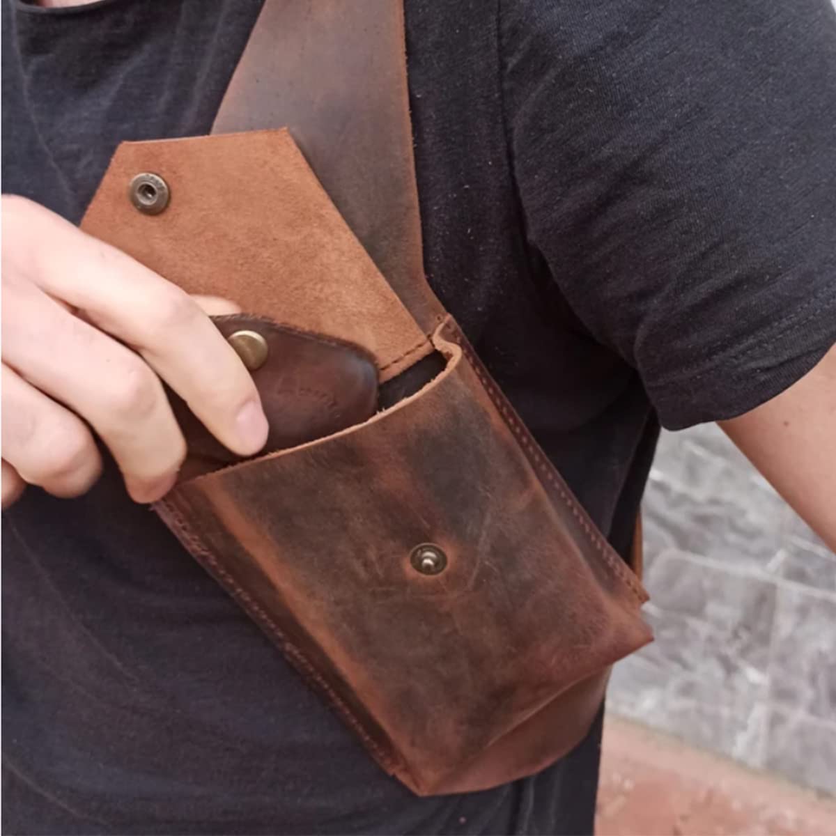 Steampunk Médiéval PU En Cuir Sac à Bandoulière Vintage Double Telephone Cas Portefeuille Poche Festival Etui Viking Pirate Costume Sac A Main