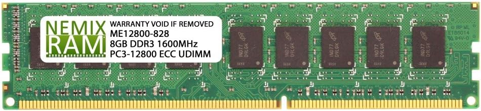 NEMIX RAM 8GB (1X8GB) DDR3 1600MHz PC3-12800 2Rx8 1.35V 240-PIN ECC UDIMM Compatible with Supermicro MEM-DR380L-HL01-EU16 ECC Unbuffered Memory