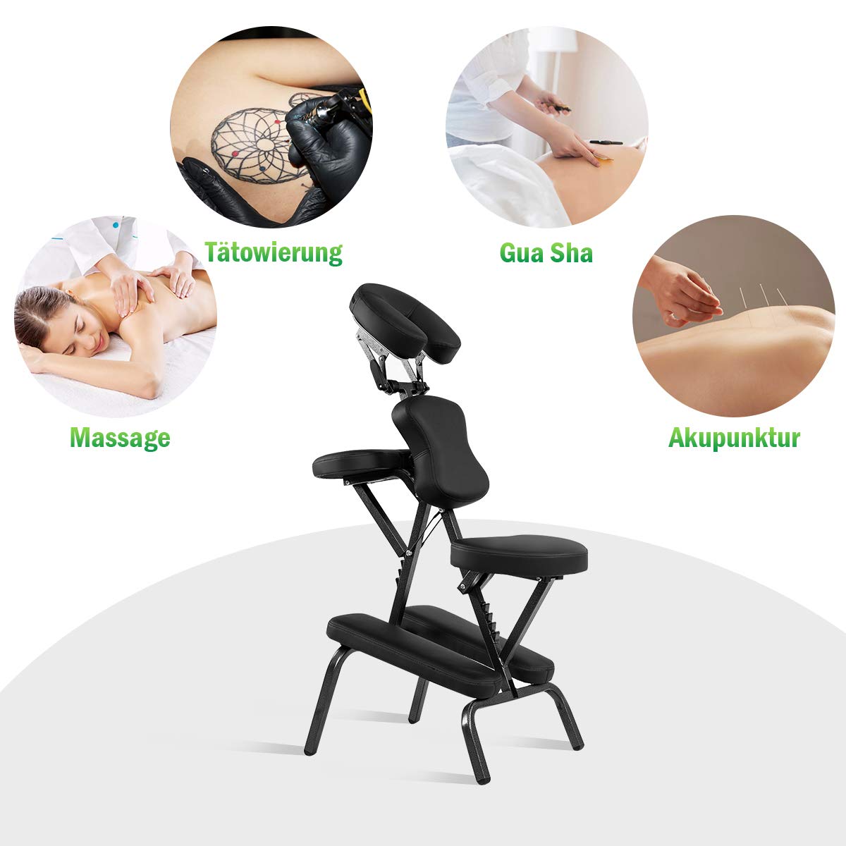 COSTWAY Massagestuhl klappbar höhenverstellbar tragbar mit Tragetasche