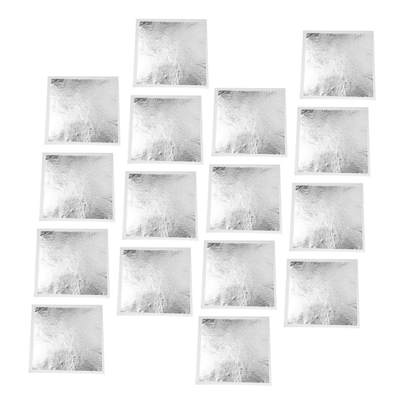 200pcs Silver Foil Paper Gilding Foil Leaves Imitation Silver Square Design for Art and Crafts