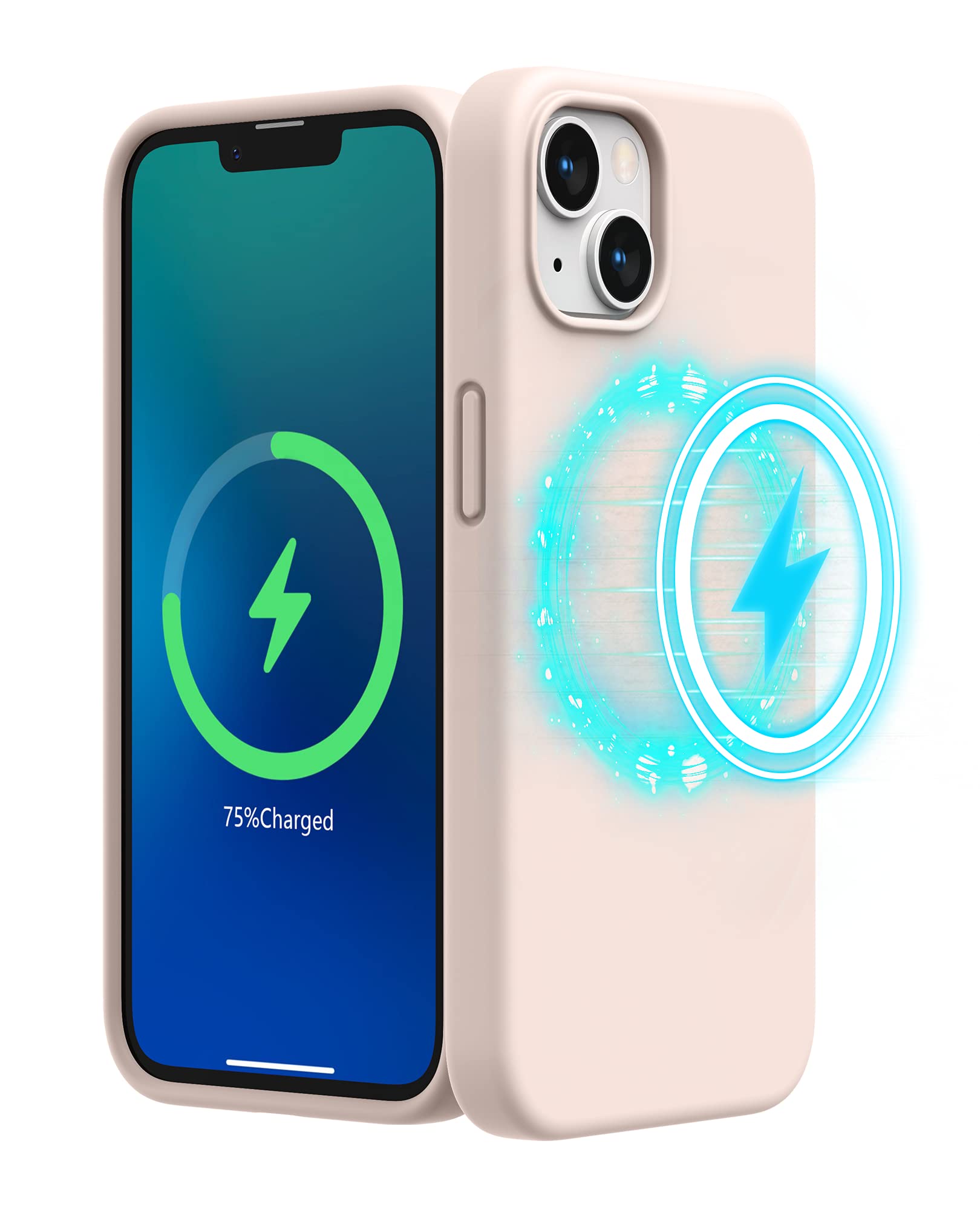 SURPHYMagnetic Case Designed for iPhone 3 Case 6.1 inch (2021 Release), Compatible with MagSafe, Liquid Silicone Phone Case for iPhone 3 (Pink)