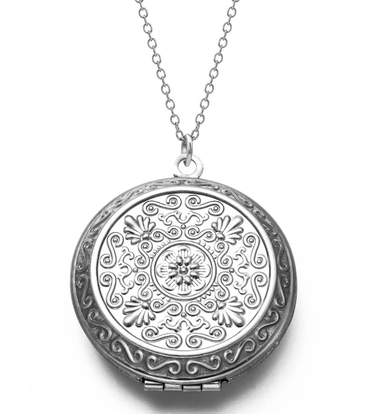 Via Mazzini No-Tarnish No-Rusting Never Fading Circular Memory Photo Locket Pendant With Chain for Women and Men (NK1014) (B0BH81W9H6) Amazon Price History, Amazon Price Tracker
