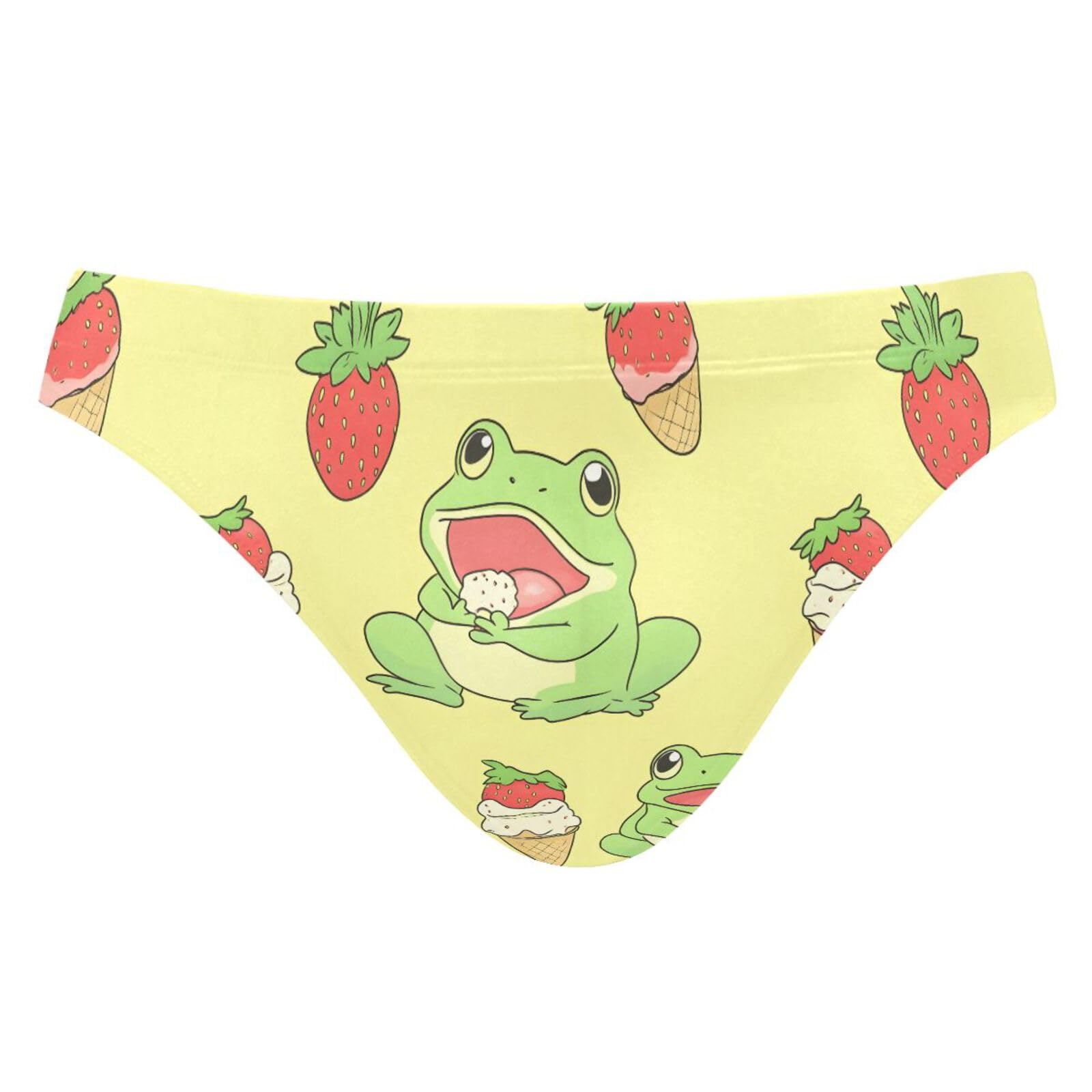 UMIRIKO Men's Cute Frogs Strawberry Bikini Swimsuits Swim Trunks M 202b8442