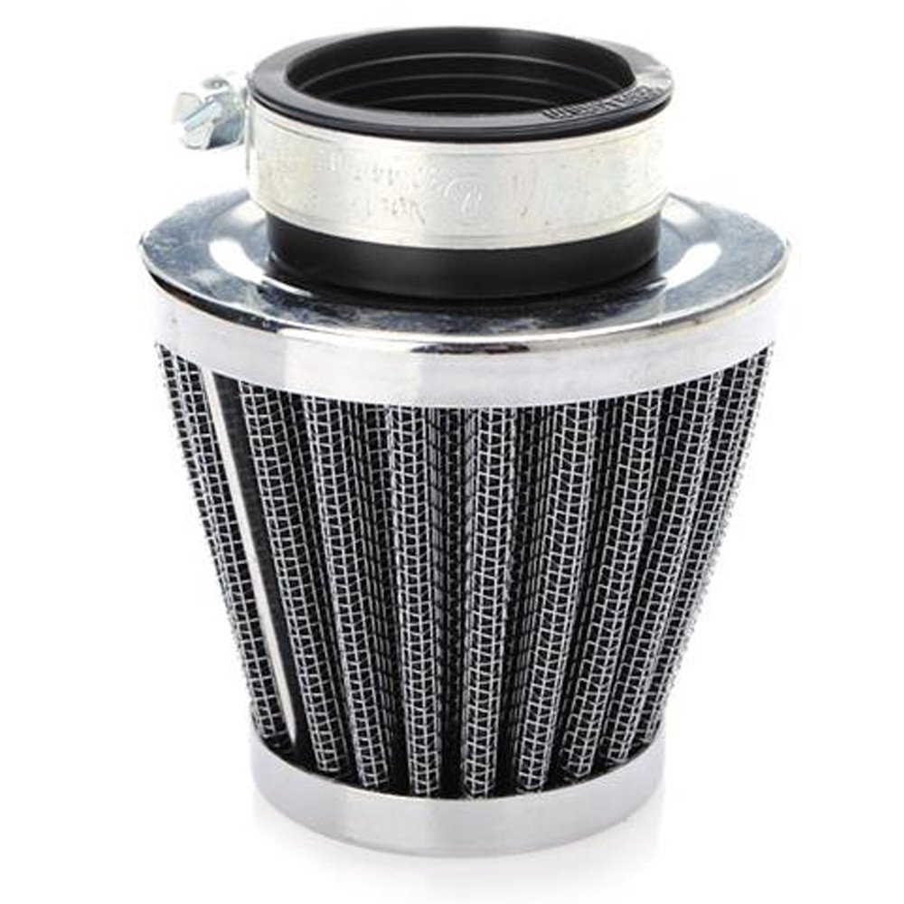 Mintice 4 Stuks 35mm Auto Luchtfilter Sportluchtfilter Luchtinlaatfilter Luchtkoeling Motorfietsen Universeel Cone Koud Schoon Turbo Ontluchting Zilver