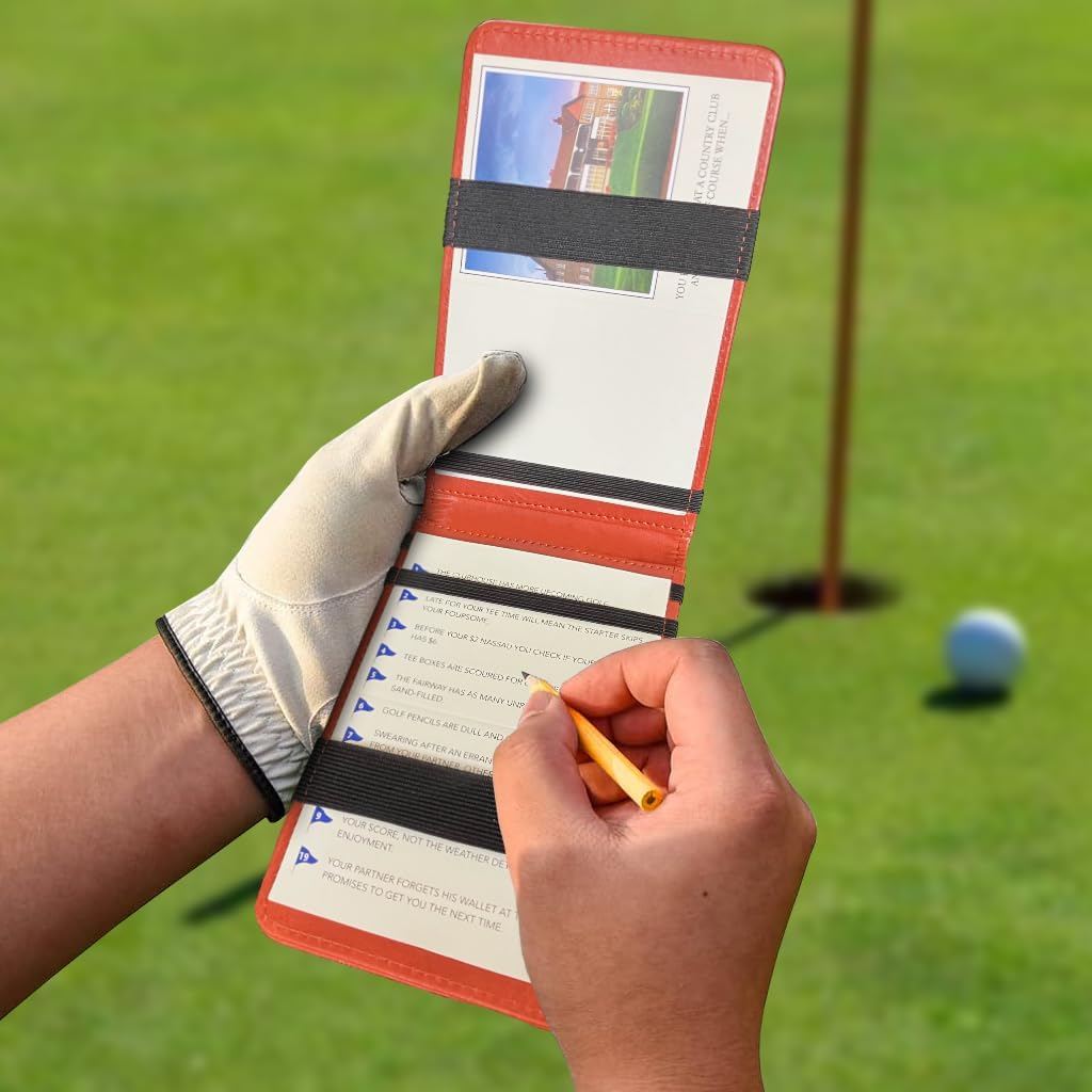 Your_Health Leather Golf Scorecard Holder | PU Leather Golf Yardage Book Cover | Golf Club Accessories for Men Women Golfers, Sports and Outdoor Protector Gift Accessories, Free Pencile