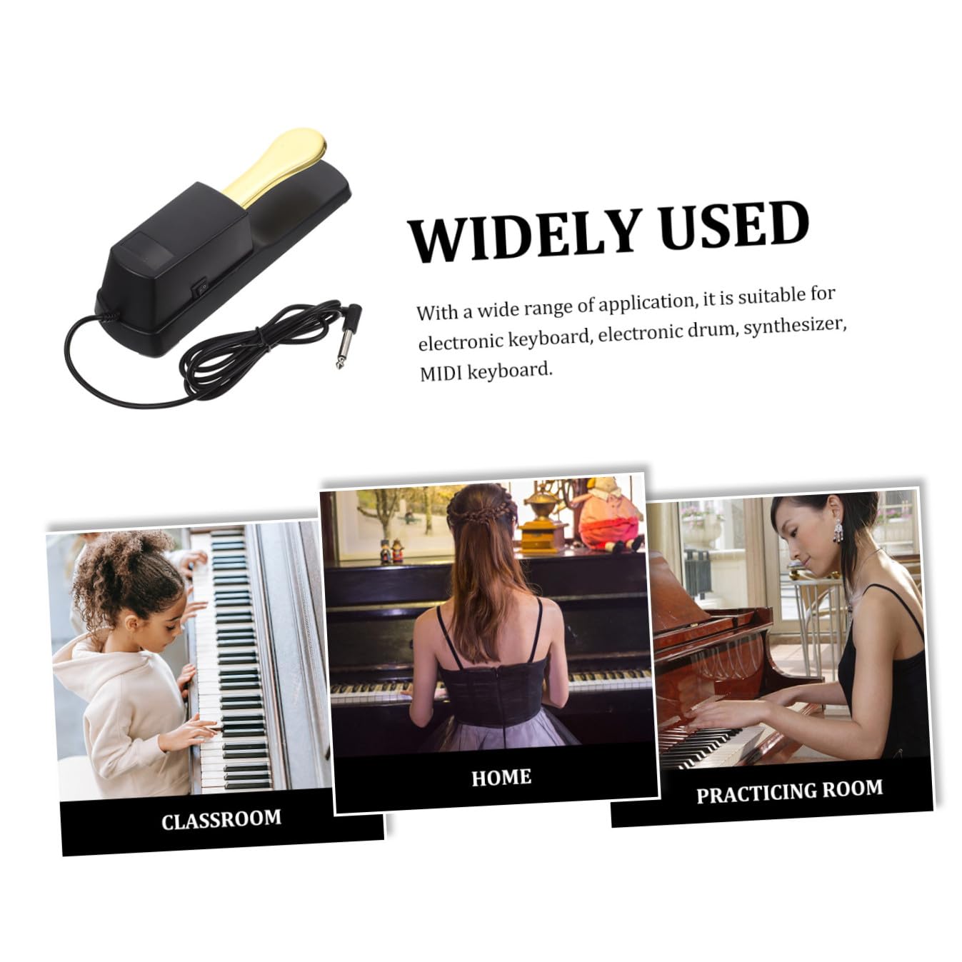 Pedal De Sustain Para Piano De Teclado Electrónico Pedal De Piano Antideslizante Accesorio Práctico Para Teclado Electronico