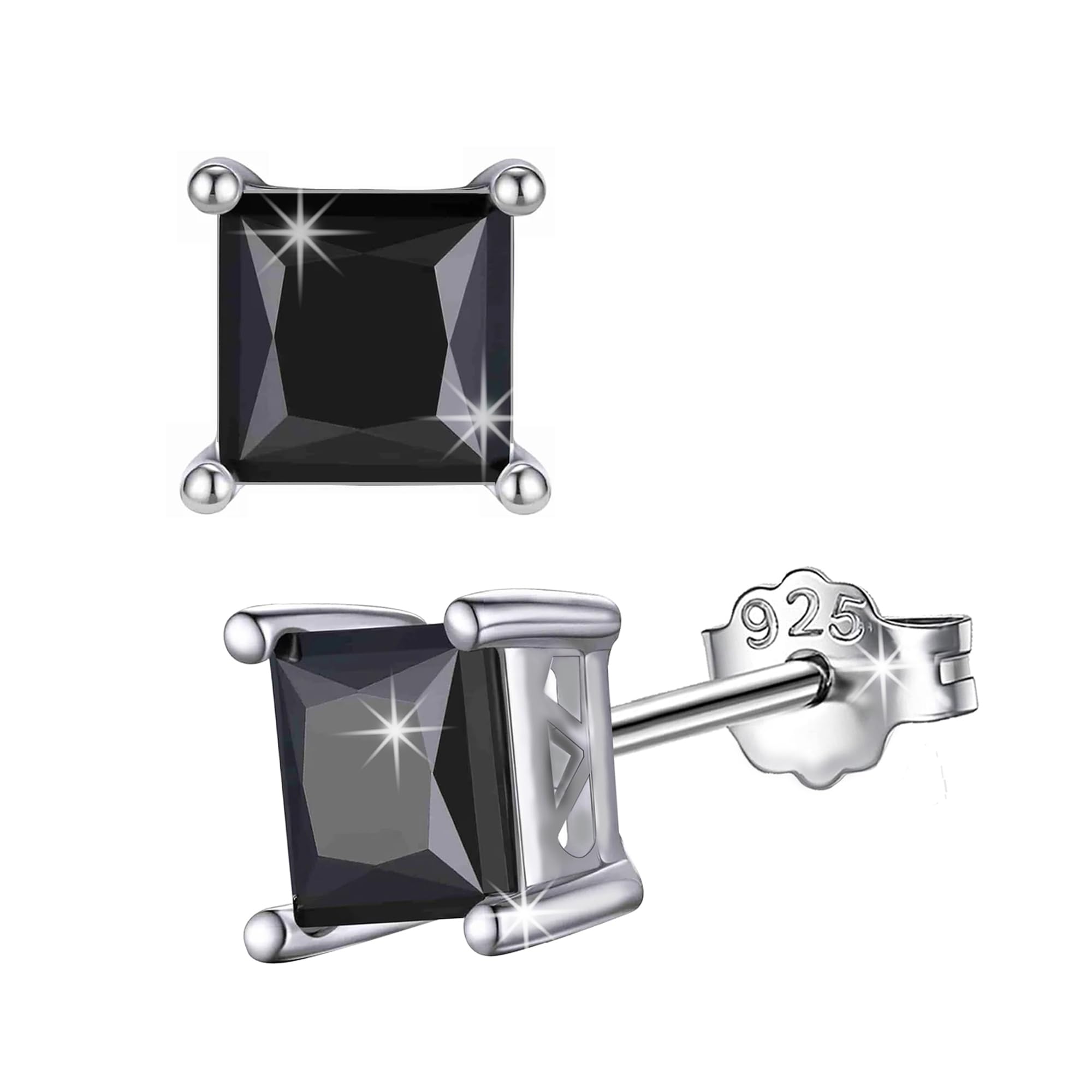 See full amazon price history chart for SIVYAA Black Solitaire Diamond Stud Earrings Set | Pure 925 Sterling Silver | Square Princess Cut Swiss Cubic Zirconia Ear Tops | Gift Item for Men Women Boy Girl Girlfriend | 6 Month Warranty, 6MM SIVYAA Black Solitaire Diamond Stud Earrings Set | Pure 925 Sterling Silver | Square Princess Cut Swiss Cubic Zirconia Ear Tops | Gift Item for Men Women Boy Girl Girlfriend | 6 Month Warranty, 6MM (B0CK6MGCMJ) Amazon Price History, Amazon Price Tracker