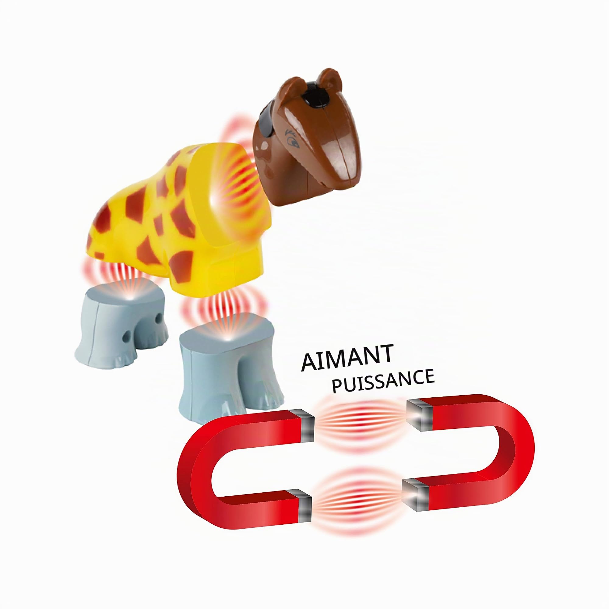 Theo Klein 77 Funny Puzzle Puzzle Magnétique 4 Animaux les Pièces Du Puzzle Se Fixent Entre Elles Par Aimants Jouet pour Enfants Partir d'un an