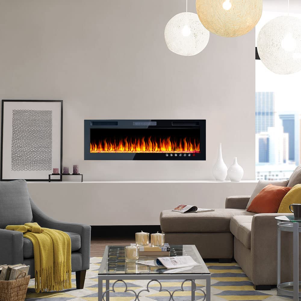 Frhlozdx 36" Inch Electric Fireplace inWall Recessed and Wall Mounted