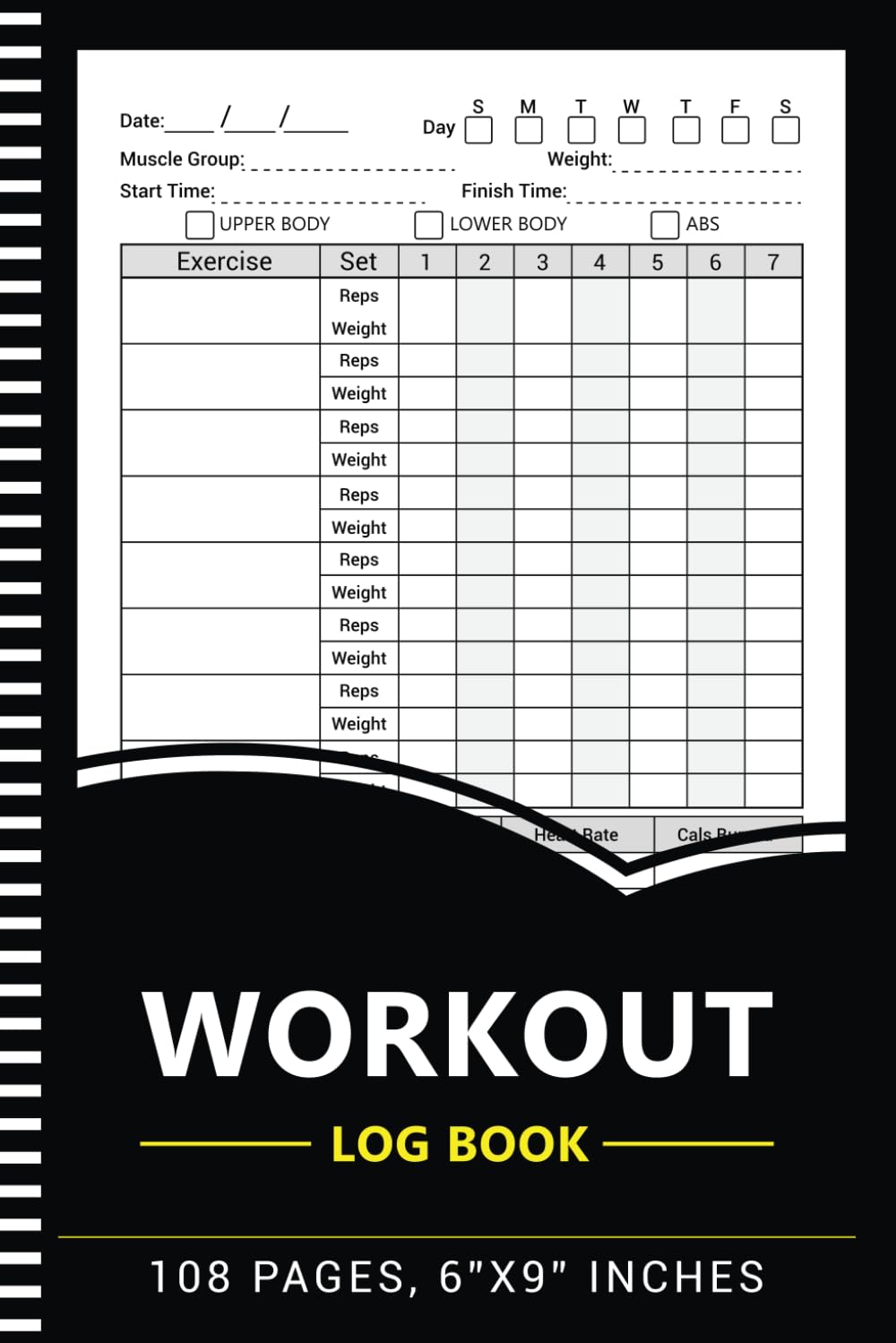 Workout Log Book for Men & Women: Exercise Weight Training Planner Fitness Tracker - 108 Pages, 6x9 Notebook