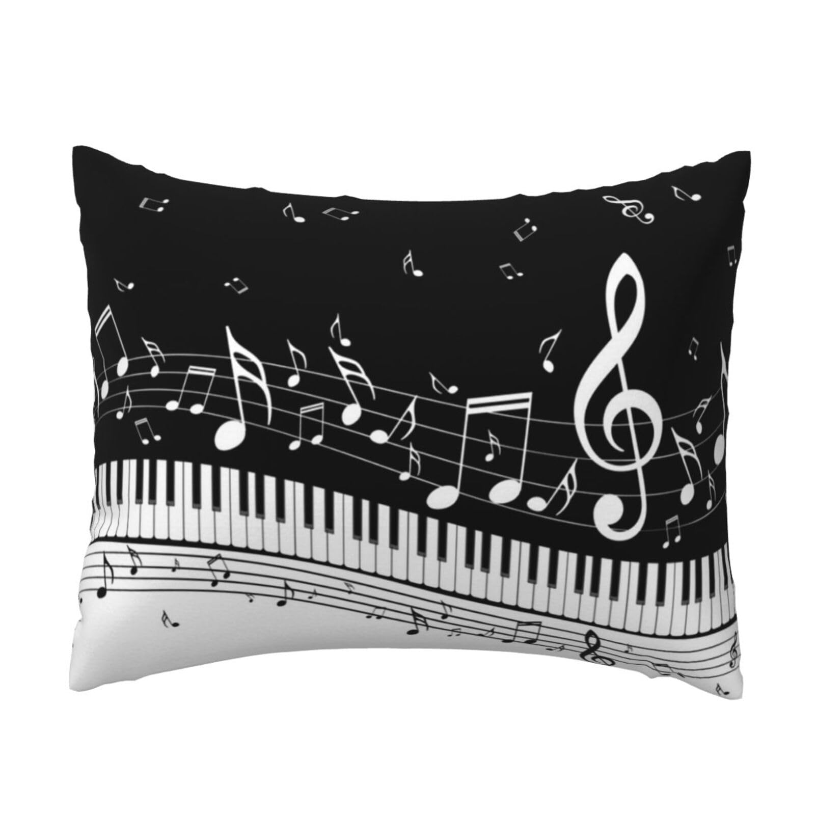 WSHFFILO Black White Music Note printed Pillow Case 20x26in Decorative pillowcase Throw Pillow Cover