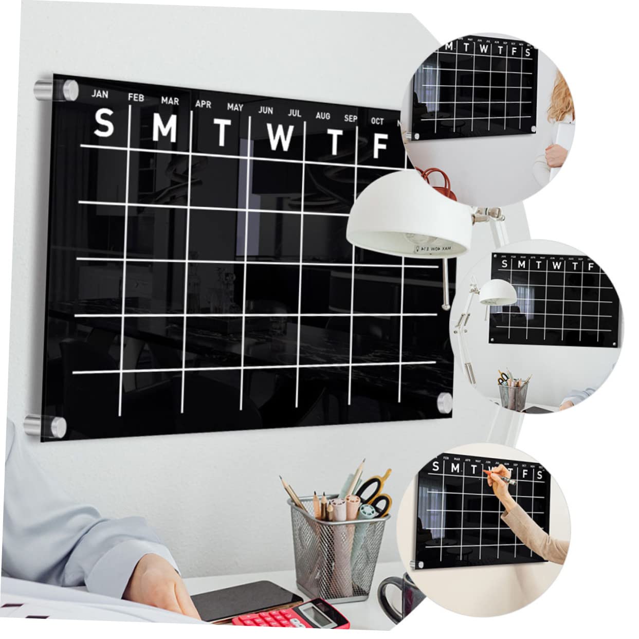 Artibetter Abwischbarer Wochenwandkalender aus Acryl mit Hängender Memotafel Leicht und Chic für Büro und Shop zur Dekorativen Wochenplaner Schreibtafel