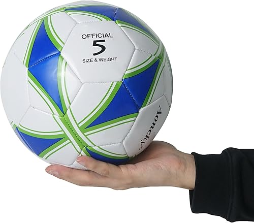 Miniatura 5 de Aoneky Balón de fútbol tradicional de tamaño 5 para adultos, se envía desinflado, bomba incluida