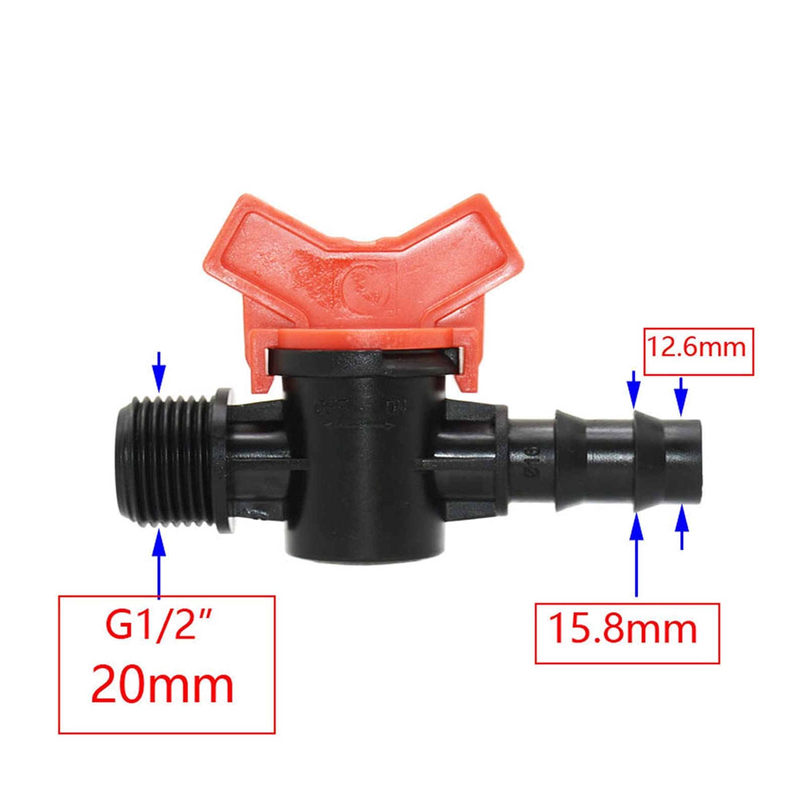 Adaptador de Conector de Utilidad Adaptador de Conector de Manguera Rosca de 1/2 3/4 a 8 Mm / 10 Mm / 12 Mm / 14 Mm / 16 Mm / 19 Mm Manguera Válvula de Riego para Grifo de Jardín con Tonelaje de Tubo