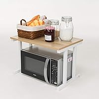 Vista 6 de Wooden Microwave Oven Rack, 2-Tier Kitchen Counter Shelf, Kitchen Space Saving Organizer, Two Layers Counter Top Organizer for Printers on Desk