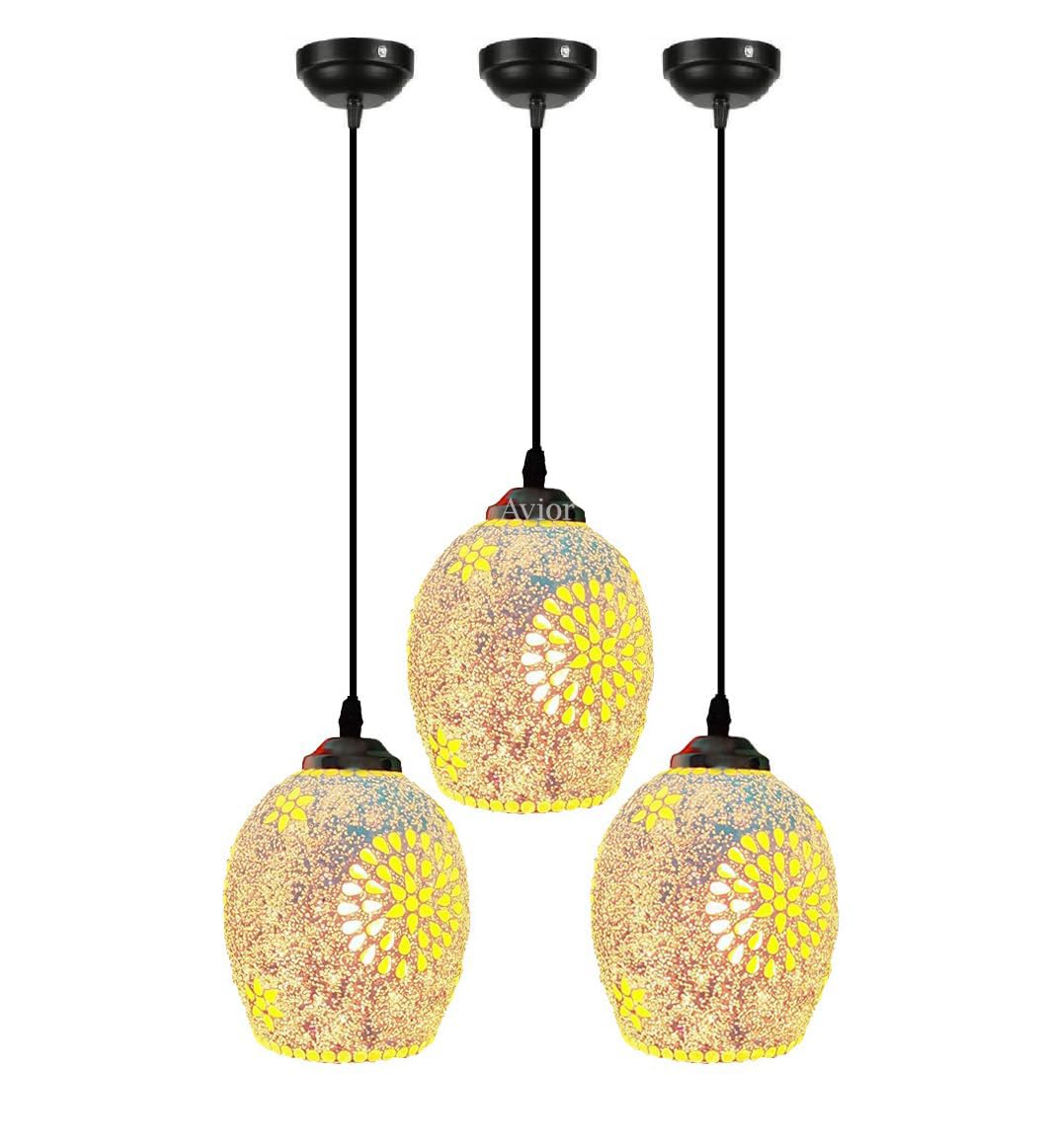BrightLyt Handcrafted Glass Kitchen Island Hanging Light for Home Decoration, Living Room Pendant Lamp (Pack of 3) (B0C7BY9TZT) Amazon Price History, Amazon Price Tracker