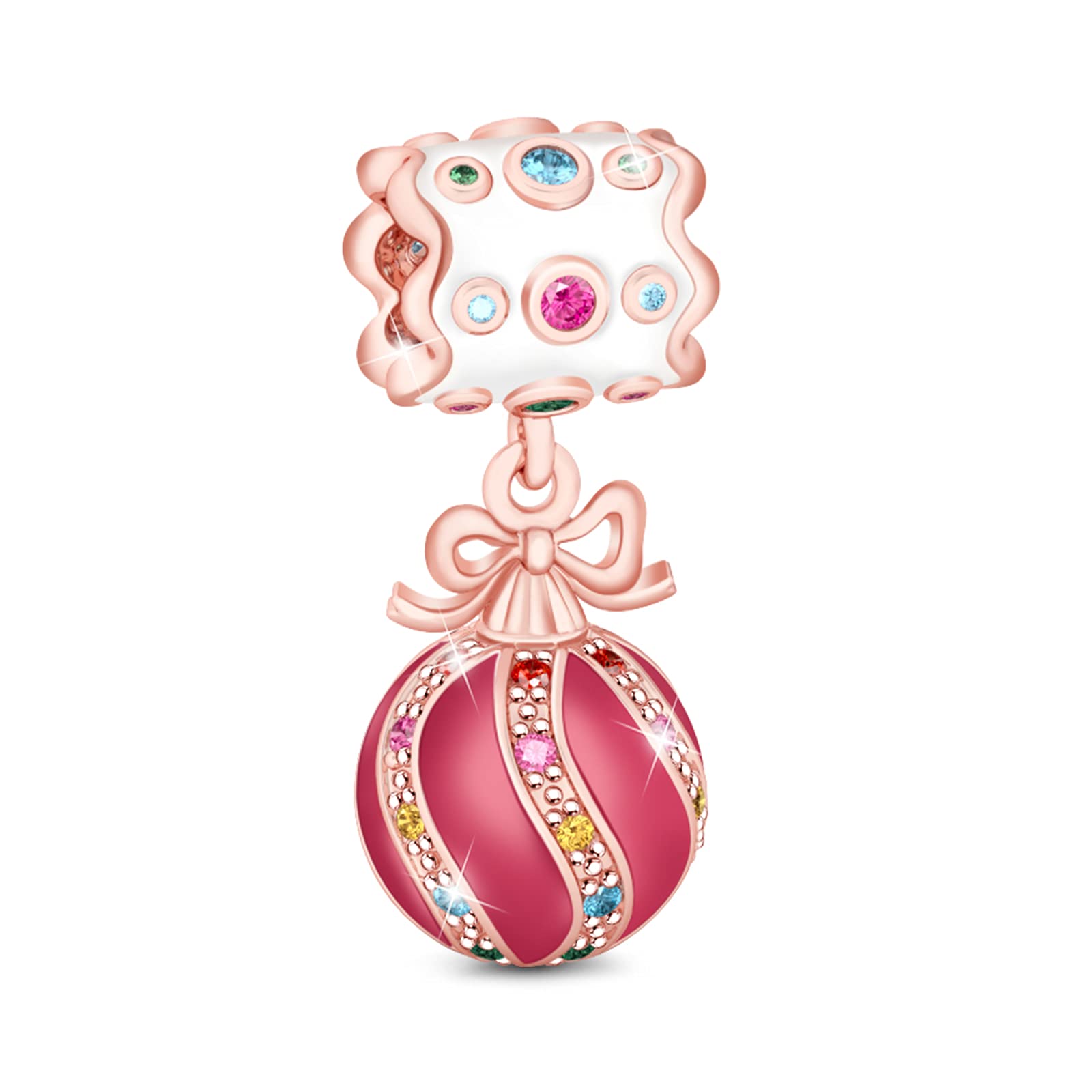 GNOCE Christmas Charm Sterling Silver Pendant Bead