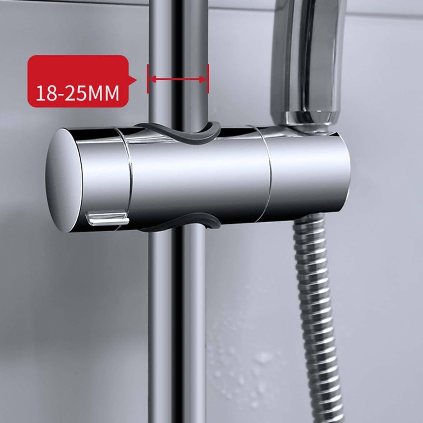 Soporte Ducha Pared ABS Soporte Alcachofa Ducha Cromo Soporte Ducha Altura Ajustable Soporte de Ducha Ángulo Ajustable Soporte para Ducha Simple No es Necesario Perforar Agujeros