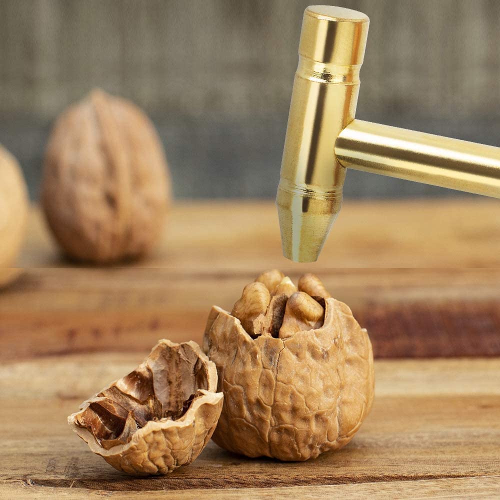 6 in 1 Mini Multifunction Hammer, Tiny Copper-Plated Hammer & Screwdriver, Multifunctional Hand Repairing Tools for Jewelry, Eating Walnuts 2