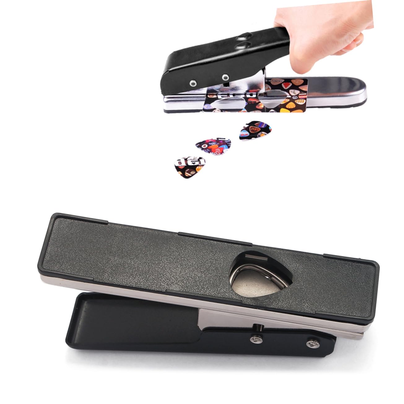 YARNOW Cutter per Plettri Elettrici Macchina per Creare Plettri Fai da Te Accessorio per Chitarra Taglio Preciso Spessore Compatibile Derlin Nero