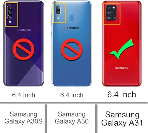 Miniatura 2 de Osophter Para Galaxy A31 Caso Absorción De Golpes Flexible TPU Caucho Protector De Teléfono Celular Cubierta Para Samsung Galaxy A31 (Rojo)