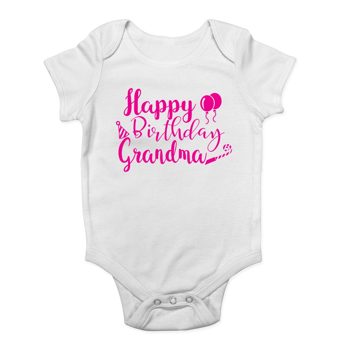 Shopagift Happy Birthday Grandma Pink Girls Baby Vest Bodysuit