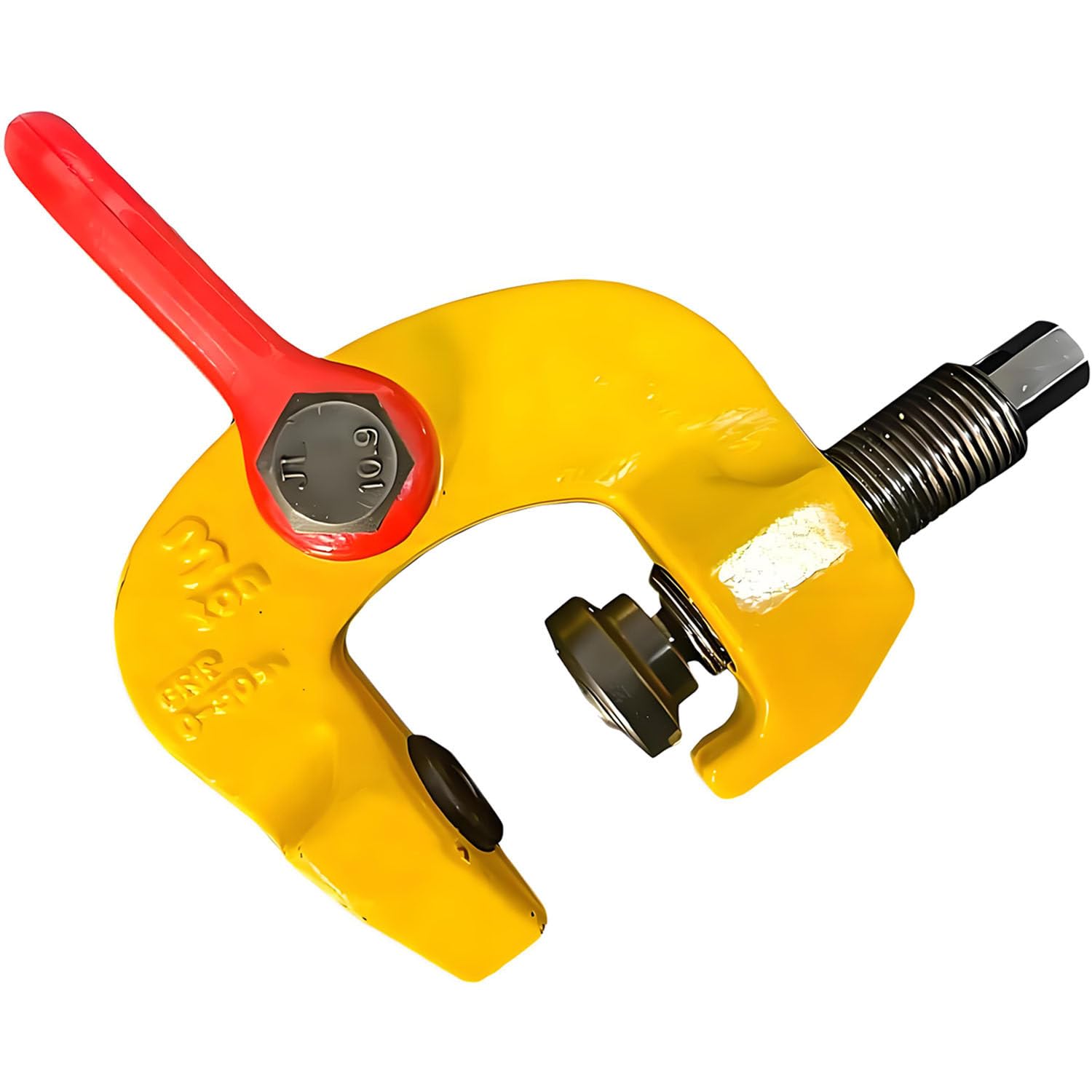 COAKUE Vertical Plate Clamp with Ring, Heavy Duty Plate Hoist Clamp, Screw Fasten Lifting Clamp, Spiral Fixed Lock, Thickened Frame, Industrial Steel Lifting 1.5T 3T Load 1.5T