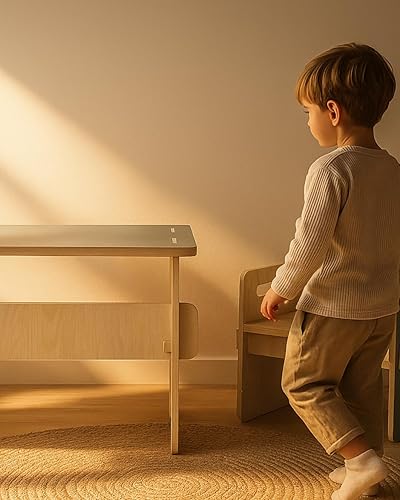Miniatura 9 de Montessori Children's Desk with Chair Encourages Creativity and Independence, Lightweight and Easy to Assemble
