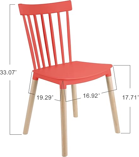 Miniatura 3 de DSW - Sillas de plástico modernas sin brazos con patas de madera para sala, dormitorio, cocina, comedor, sala de espera, restaurantes, cafeterías,