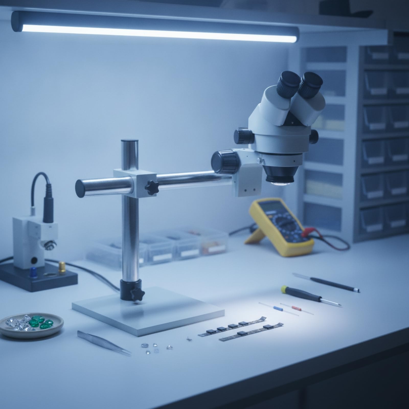 Schmuck Inspektionslupe Stereomikroskop Optikgerät Binokulares Mikroskop mit Großem Arbeitsabstand 165 Mm für Werknahe Aufgaben für Schmuckprüfung Feinlötung Leiterplatteninspektion