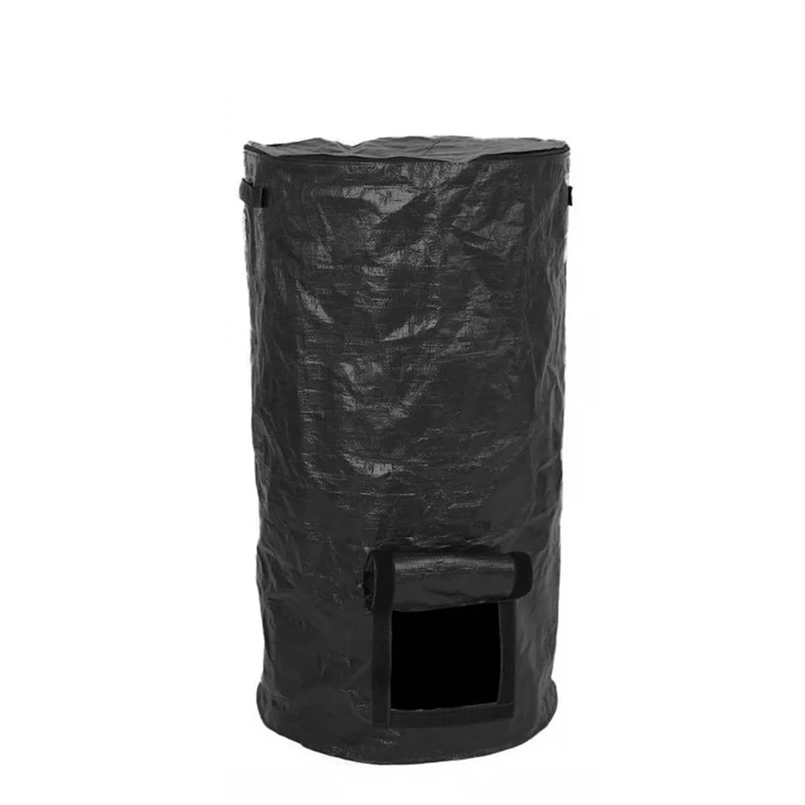 Garden Waste Bag Organic Compost Bag With Lid Bin Collapsible Garden Yard Trash Can Environmental Ferment Waste Collector(A,Black)
