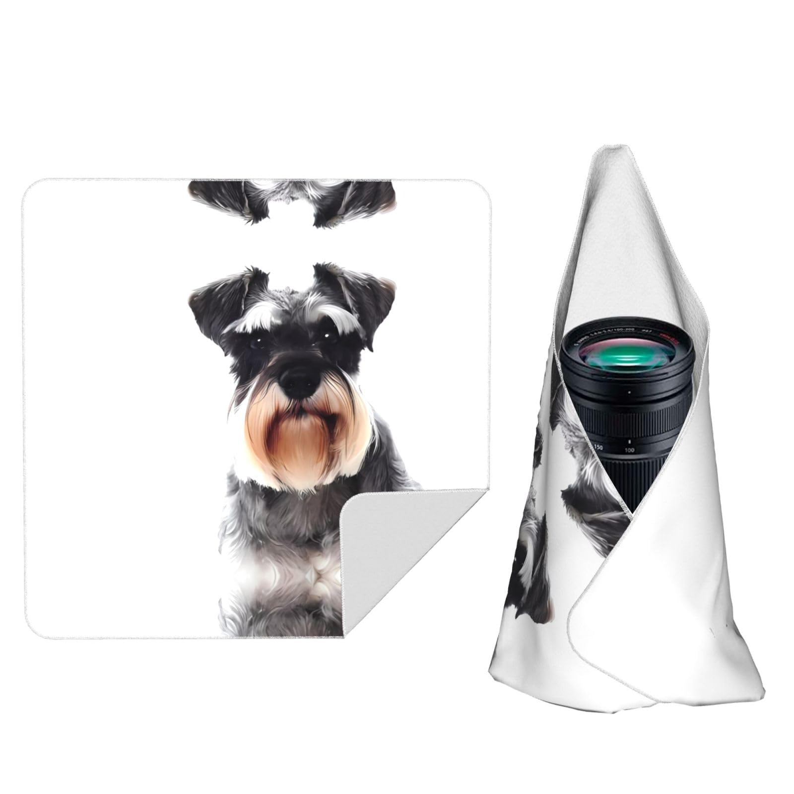 Zhaoyugoods Black Well-Behaved Schnauzer Camera Wrap Cloth