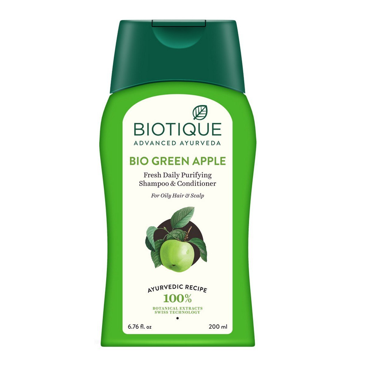 BiotiqueBio Green Apple Fresh Daily Purifying Shampoo And Conditioner, 200Ml