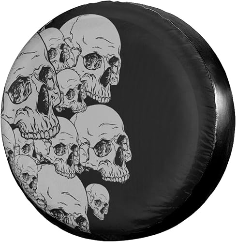 Foruidea White Skull - Cubierta de neumático de repuesto para remolque, RV, SUV y muchos vehículos, 18 pulgadas
